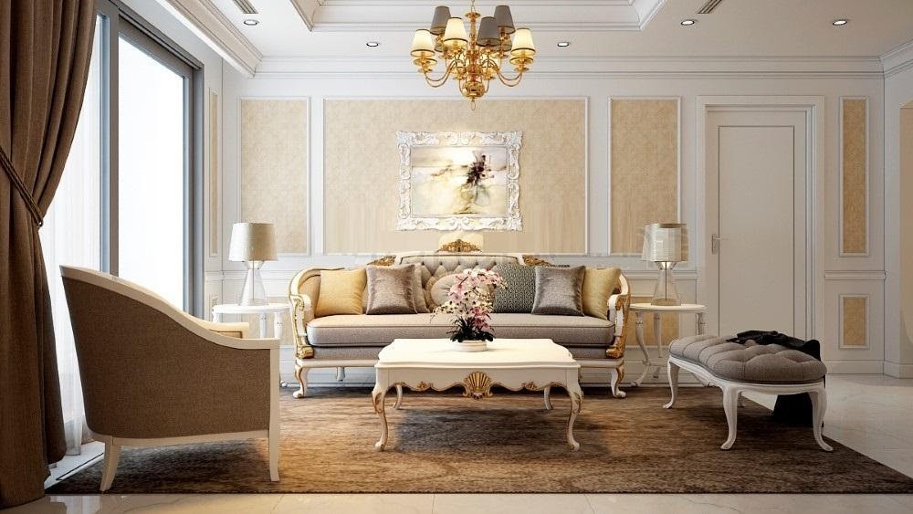 Top 10 thiết kế nội thất phòng khách Tân cổ điển đẹp tại Việt Nam